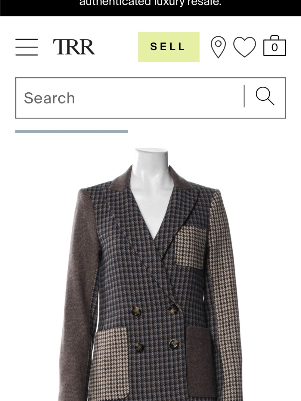 Verionca Beard Brown Patchwork Double-Breasted Houndstooth Dickie Jacket Sz 2/4